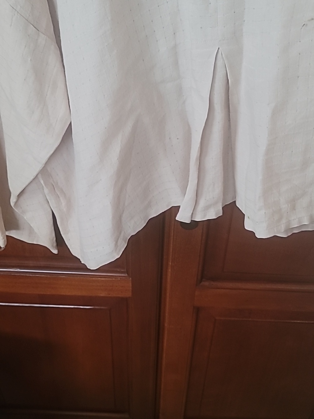 Eileen Fisher Cream Button-Front Irish Linen Lagenlook Top L - Picture 5 of 11